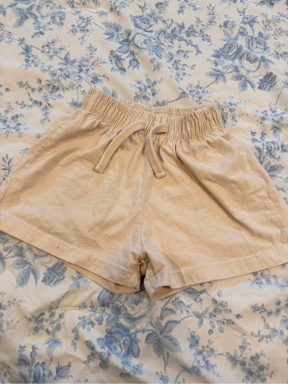 Zara Tan Elastic-Waist Cotton Kids Shorts